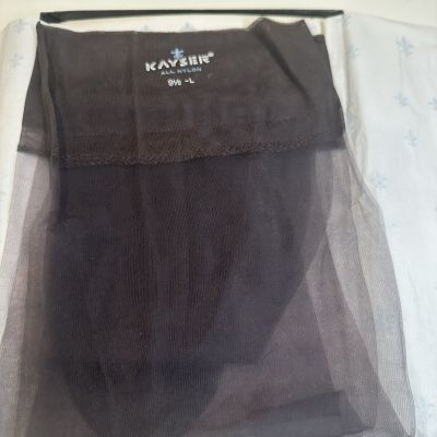 VINTAGE Mojud Hosiery-Seamless-Sheer Smoke-Sz9.5L X 2 *NEW
